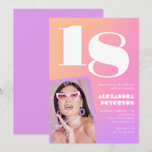 Invitation Cartons d'invitation rose pour son anniversaire 18