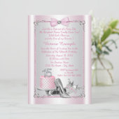 Invitation Cartons d'invitation Rose Princesse pour Quinceañe (Debout devant)