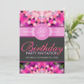Invitation Cartons d'invitation rose vif pour les 50 ans d'un (Debout devant)
