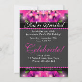 Invitation Cartons d'invitation rose vif pour les 50 ans d'un (Dos)