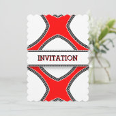 Invitation Cartons d'invitation rouge blanc (Debout devant)