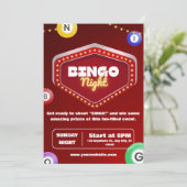 Invitation Cartons d'invitation rouges pour soirée Bingo mode (Debout devant)