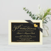 Invitation Cartons d'invitation ruban noir pour les 50 ans de (Debout devant)