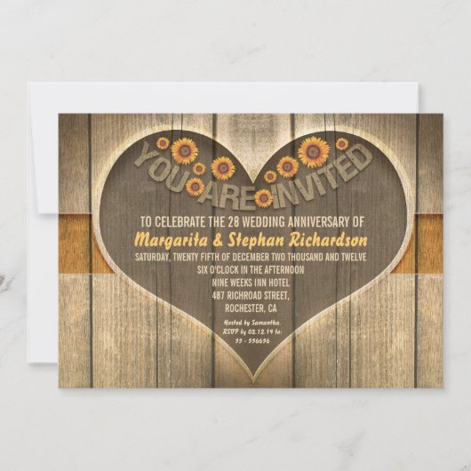 Invitation Cartons d'invitation rustiques pour anniversaire d (Devant)