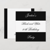 Invitation Cartons d'invitation Soirée Style Noir & Blanc (Devant / Derrière)