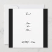Invitation Cartons d'invitation Soirée Style Noir & Blanc (Dos)