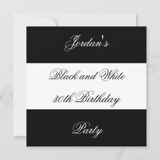 Invitation Cartons d'invitation Soirée Style Noir & Blanc (Devant)