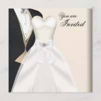 Cartons d'invitation tenue de soirée noire pour ba