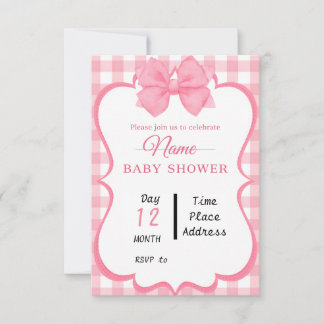 Invitation Cartons d'invitation thème rose pour Baby Shower