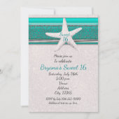 Invitation Cartons d'invitation turquoise et blanc en forme d (Devant)