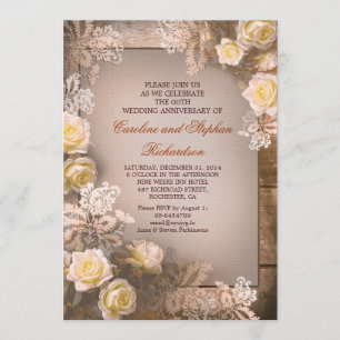 Invitation Cartons d'invitation vintage à l'anniversaire avec