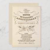 Invitation cartons d'invitation vintage à l'occasion d'un ann (Devant / Derrière)