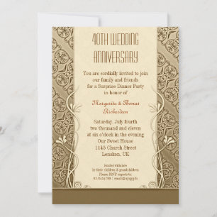 Invitation Cartons d'invitation vintage pour 40e anniversaire