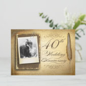 Invitation Cartons d'invitation vintage pour les 40 ans de ma (Debout devant)