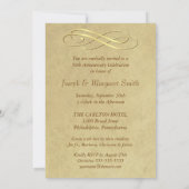 Invitation Cartons d'invitation vintage pour les 50 ans de ma (Dos)