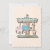 Invitation Cartoon Animaux Baby shower carrousel (Dos)