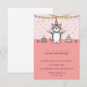 Invitation Cartoon Cats Purr-fect pour enfants fête d'anniver (Devant / Derrière)