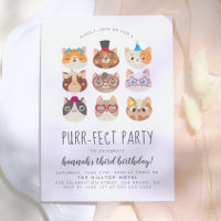 Cartoon Cats Purr-fect pour enfants fête d'anniver