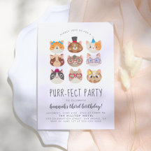 Cartoon Cats Purr-fect pour enfants fête d'anniver