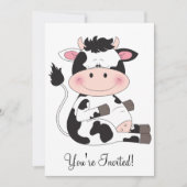 Invitation Cartoon de vache bébé mignon (Devant)