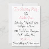 Invitation Cartoon de vache bébé mignon (Dos)