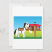 Invitation Cartoon Farm Scène avec Cheval Chat et Chèvre (Devant)