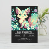 Invitation Cartoon Fox Digital Anniversaire (Debout devant)