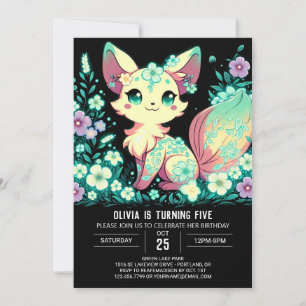 Invitation Cartoon Fox Digital Anniversaire