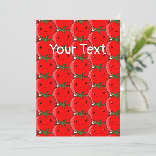 Invitation Cartoon mignon Motif tomate sur mesure (Debout devant)