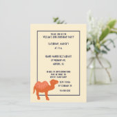 Invitation Cartoon Orange Camel Bactrian 2 Humps Personnalisé (Debout devant)