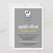 Invitation Cartoon Pirate Skulls & Bones Fête d'anniversaire (Dos)