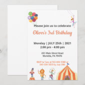 Invitation Cartoon spécial enfants thème élégant Anniversaire (Devant / Derrière)