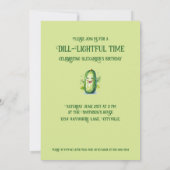 Invitation Cartoon vert mignon Picket Anniversaire (Dos)