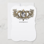 Invitation Cartouche Baroque Rococo Cœurs Flamboyants & Oisea (Dos)