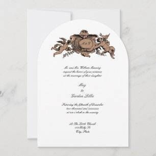 Invitation Cartouche Baroque Rococo Mariage Anges ou Chérubin