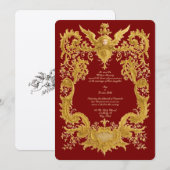 Invitation Cartouche de mariage Baroque Rococo couleur (Devant / Derrière)