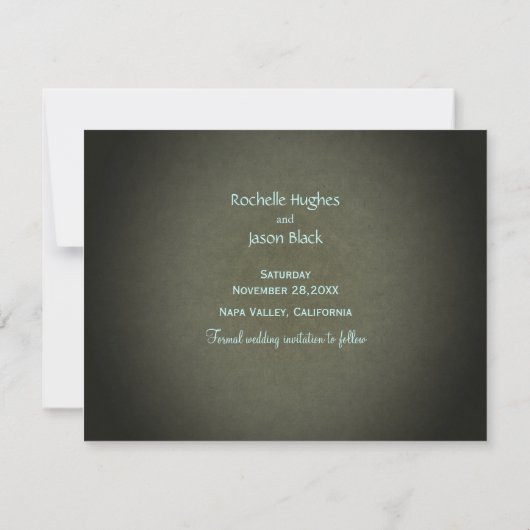 Invitation Carve d'arbre rustique — Enregistrer la date (Dos)