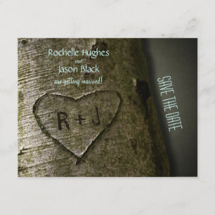 Invitation Carve d'arbre rustique — Enregistrer la date