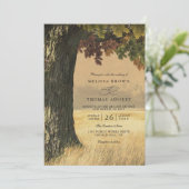 Invitation Carved Oak Tree Country Rustic QR Code Wedding (Debout devant)