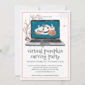 Invitation Carving Citrouille virtuel | Fête d'Halloween (Devant)