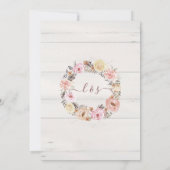 Invitation Cas de Black Blush Pink Watercolor Floral Rose Gol (Dos)