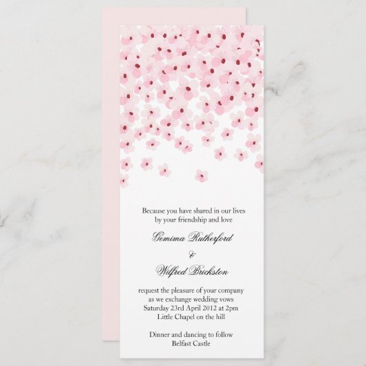 Invitation Cascade de Blossom (Devant / Derrière)