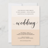 Invitation Cascade de Blush | Mariage de bandes subtiles (Devant)