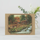 Invitation Cascade de cerfs et de ruisseaux Tan (Debout devant)