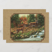 Invitation Cascade de cerfs et de ruisseaux Tan (Devant / Derrière)
