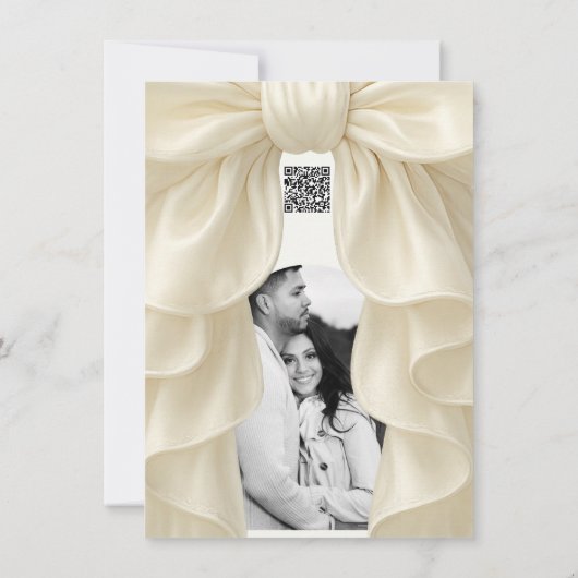 Invitation Cascade de crème Ruffle Bow Mariage nuptiale Merci (Dos)