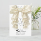 Invitation Cascade de dentelle en crêpe noeud papillon mariag (Debout devant)