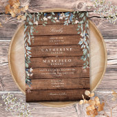Invitation Cascade de fleurs vertes Mariage de bois rustique