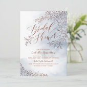Invitation Cascade de nuptiale bleu rustique (Debout devant)