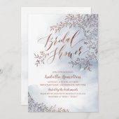 Invitation Cascade de nuptiale bleu rustique (Devant / Derrière)